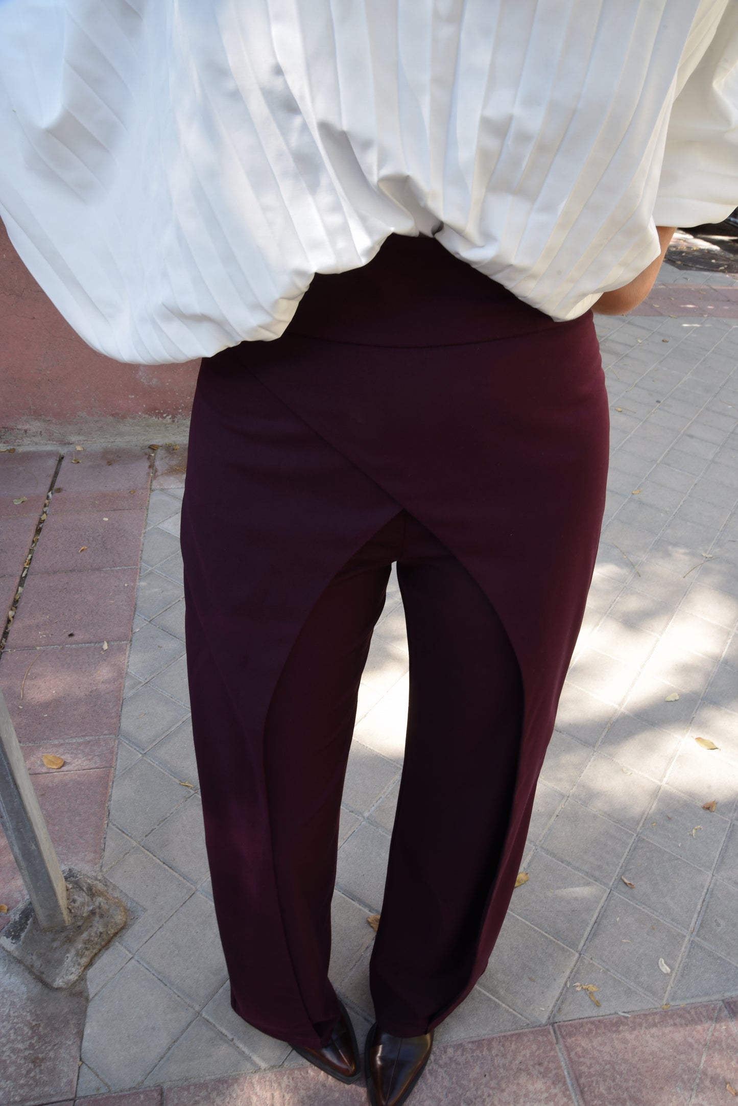 PANTALON DOUBLE GRENAT