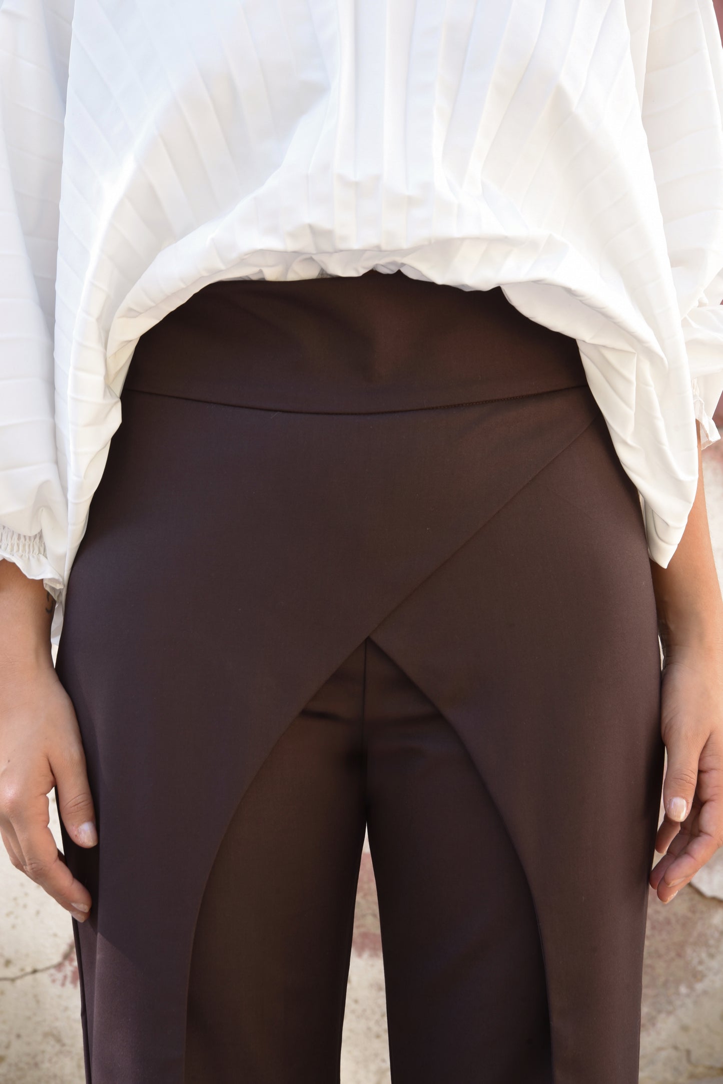 PANTALON DOUBLE MARRON