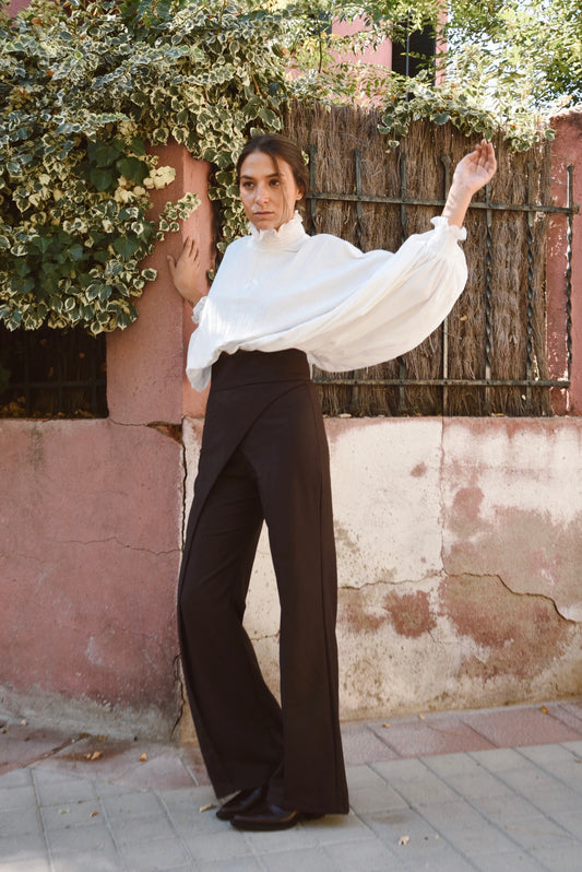 PANTALON DOUBLE MARRON