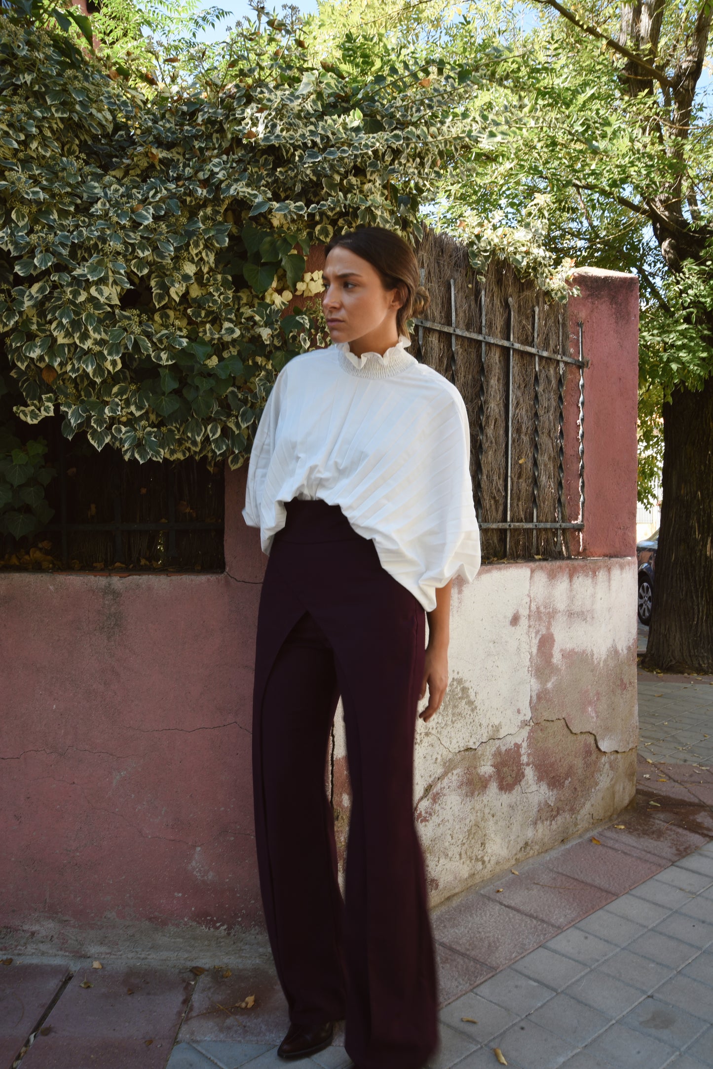 PANTALON DOUBLE GRENAT