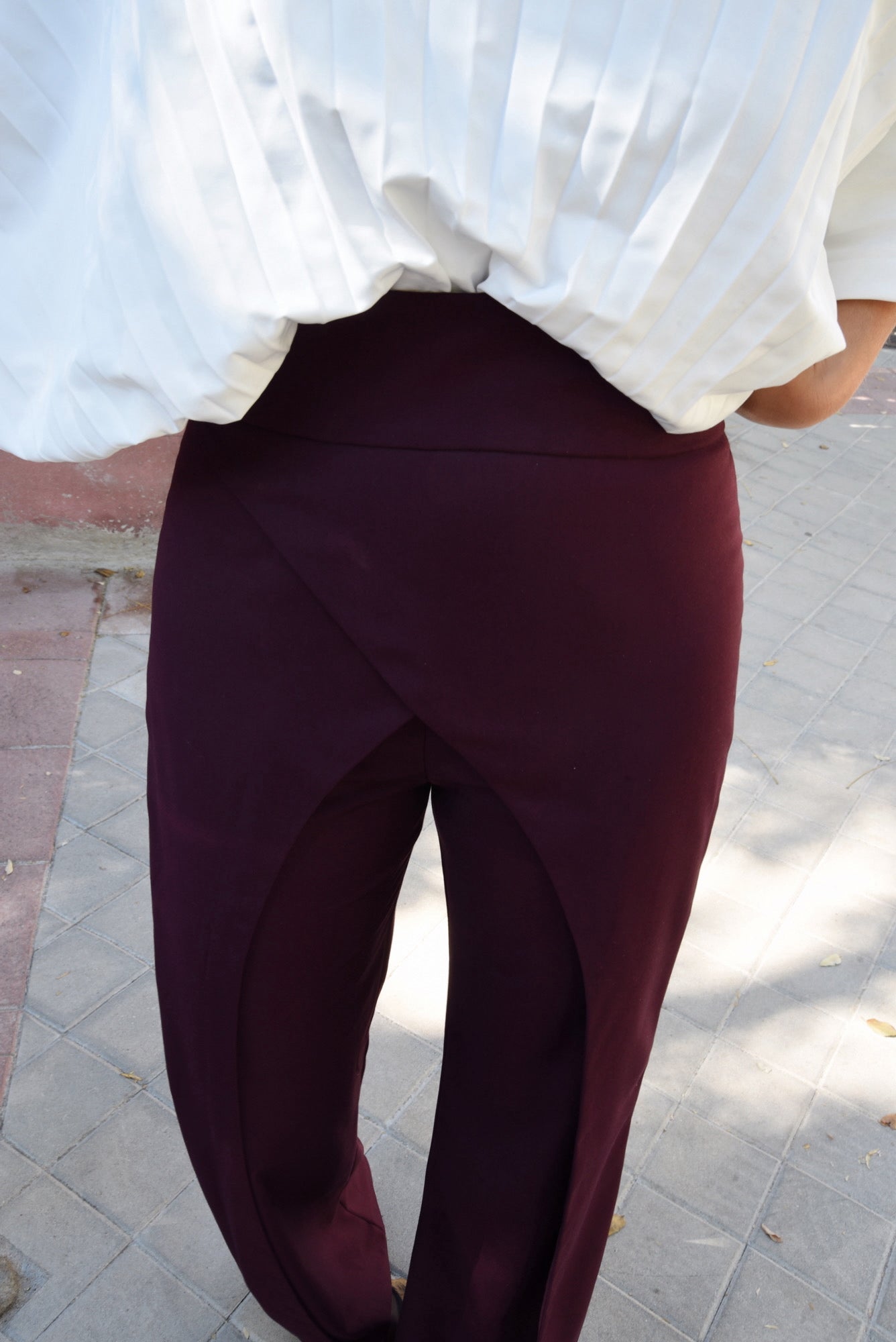 PANTALON DOUBLE GRENAT
